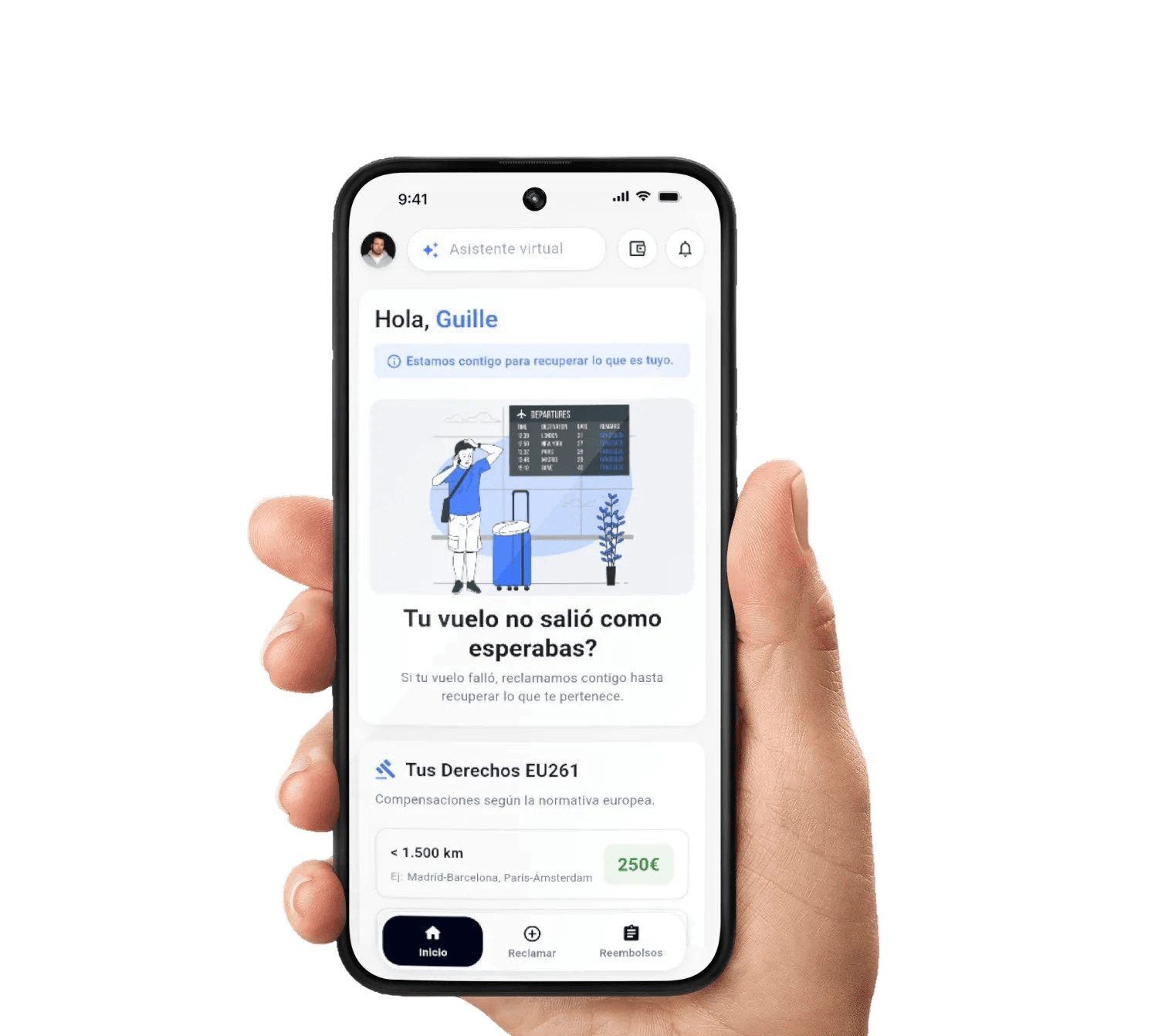 Vista de la app en móvil